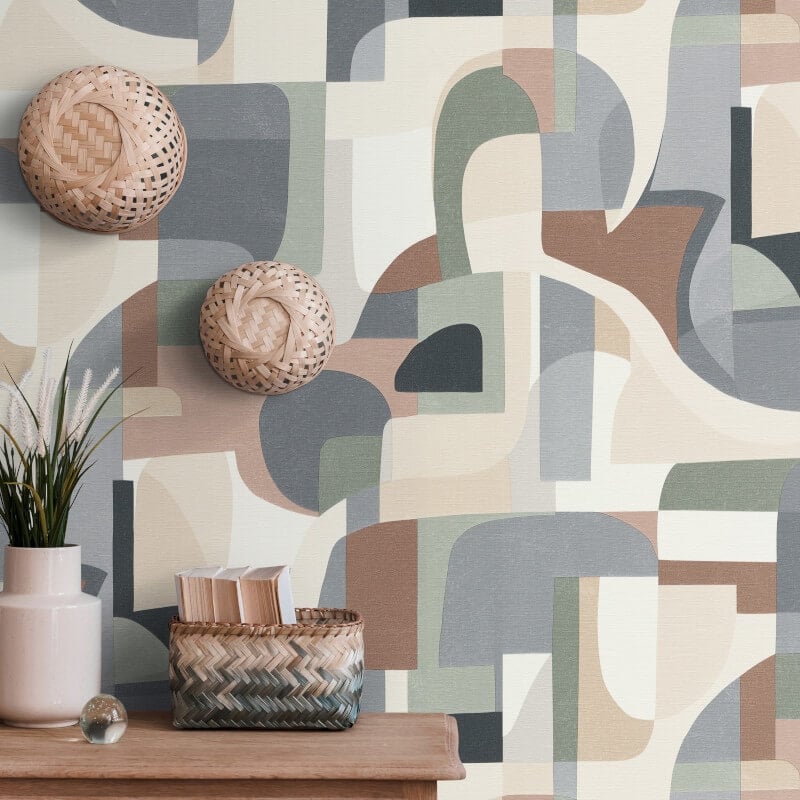 Fragment Modern Geometric Wallpaper - Brown Multi - Erismann - 10432 - 11 - Premier Wallcovering