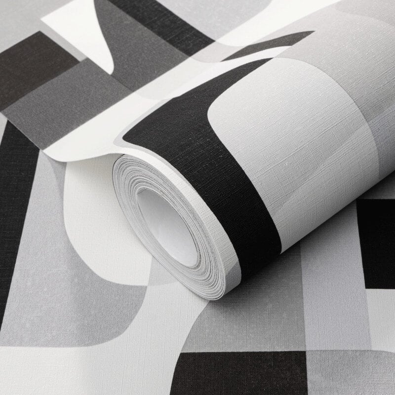 Fragment Modern Geometric Wallpaper - Grey/Black - Erismann - 10432 - 10 - Premier Wallcovering