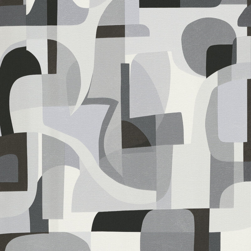 Fragment Modern Geometric Wallpaper - Grey/Black - Erismann - 10432 - 10 - Premier Wallcovering