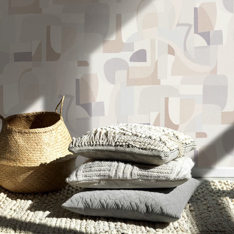 Fragment Modern Geometric Wallpaper - Beige Multi - Erismann - 10432 - 31 - Premier Wallcovering
