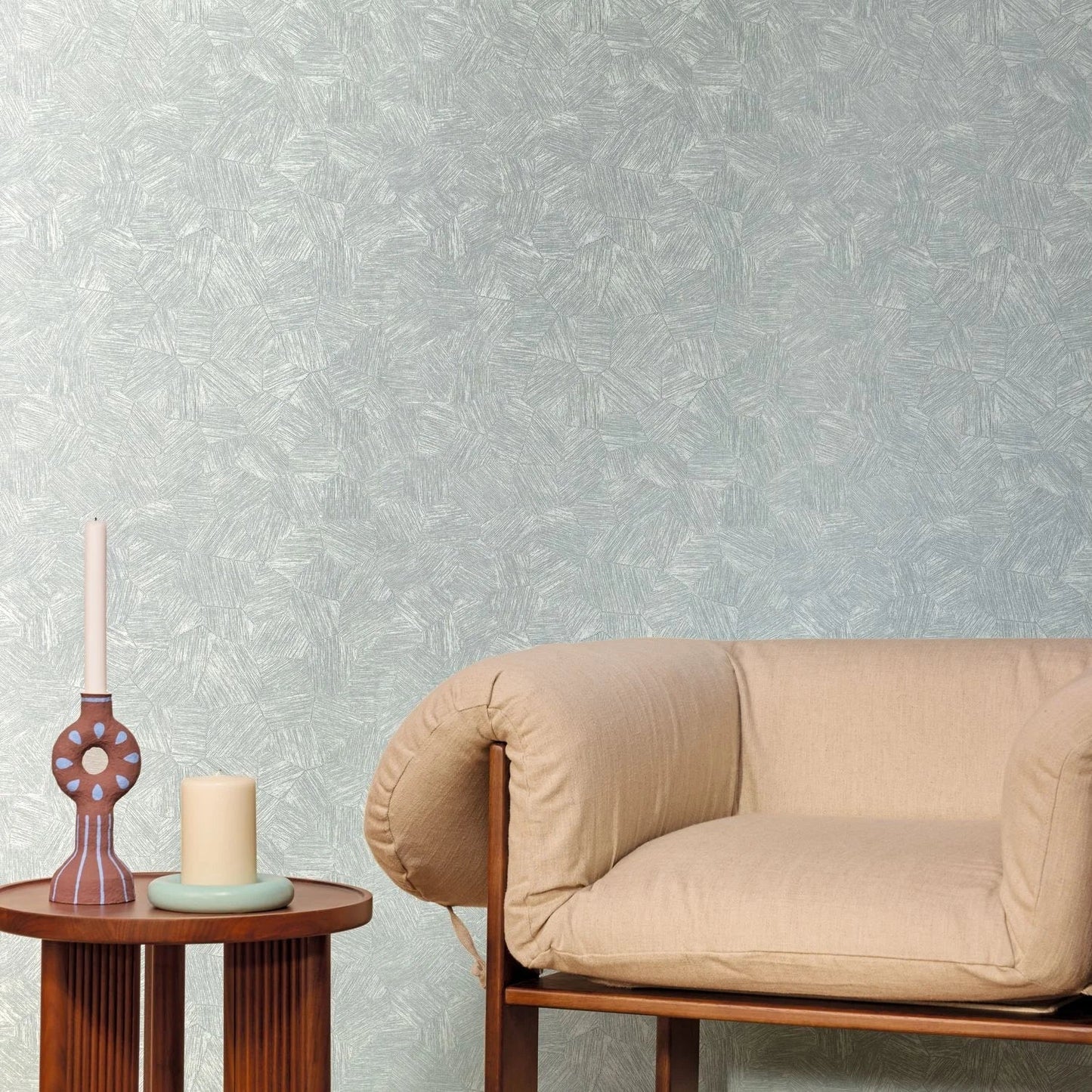 Fragments Wallpaper - Bleu cendre - Caselio - 107016109 - Premier Wallcovering