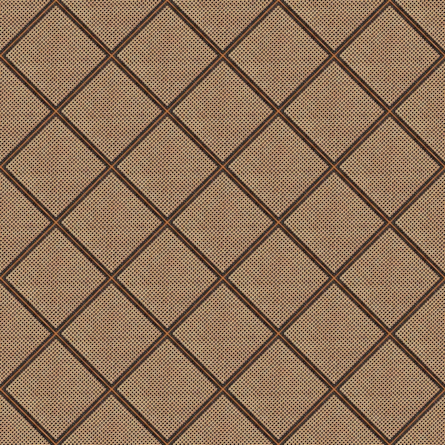 Framed Webbing Wallpaper - Brown - NLXL - MRV - 26 - Premier Wallcovering