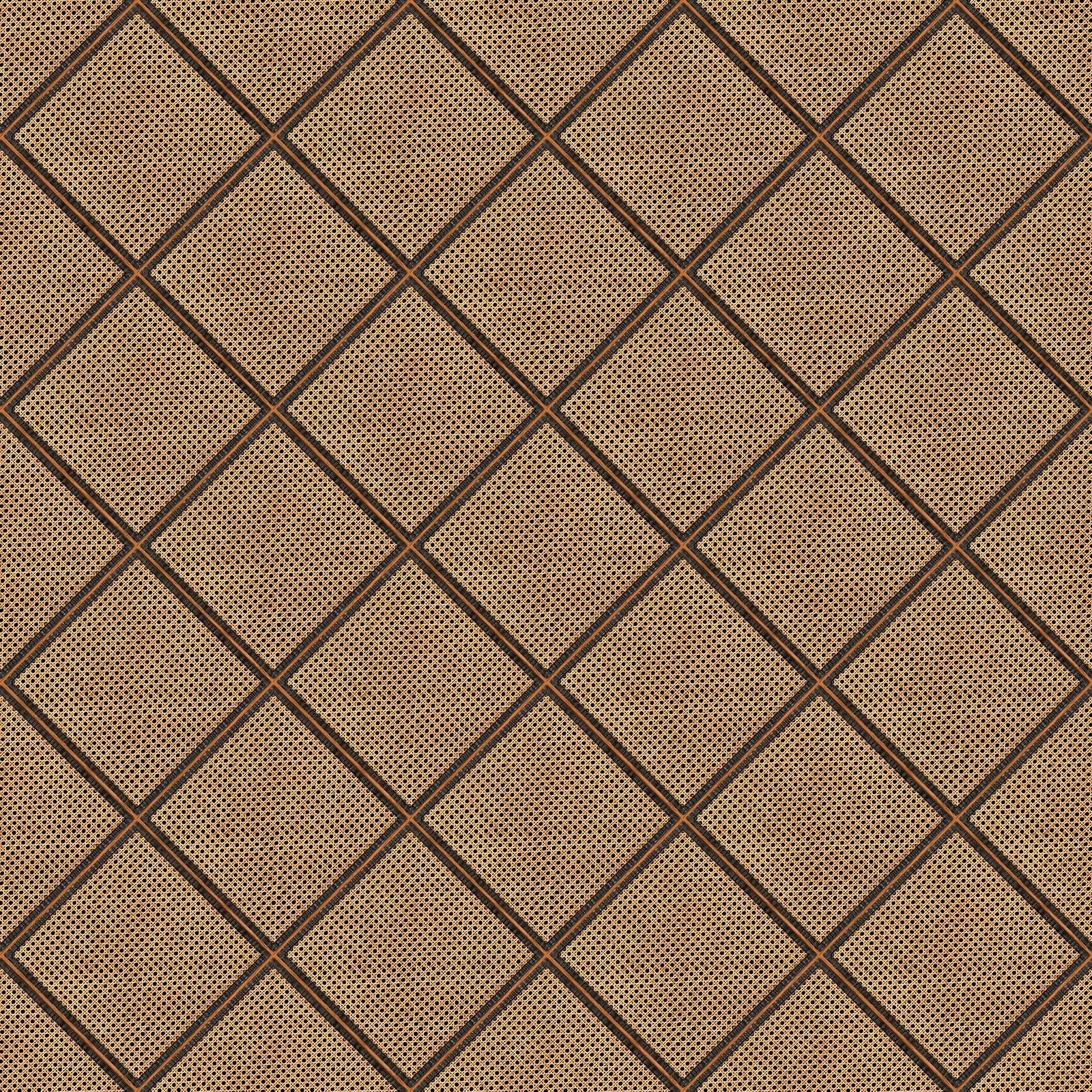 Framed Webbing Wallpaper - Brown - NLXL - MRV - 26 - Premier Wallcovering