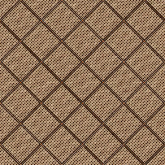 Framed Webbing Wallpaper - Brown - NLXL - MRV - 26 - Premier Wallcovering