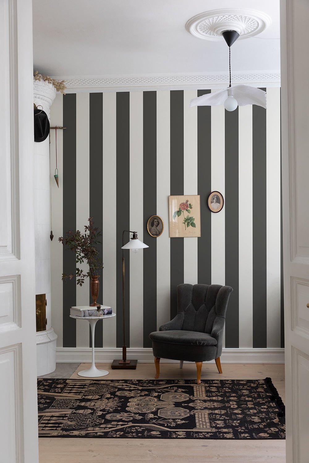 Fredrik Wallpaper - Black & White - Midbec - 13124 - Premier Wallcovering