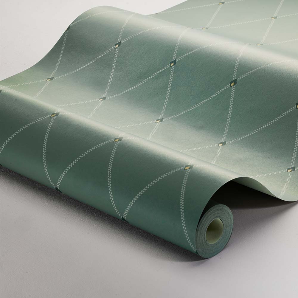Fredrik Wallpaper - Grey - Green/ Gold - Boråstapeter - 3282 - Premier Wallcovering