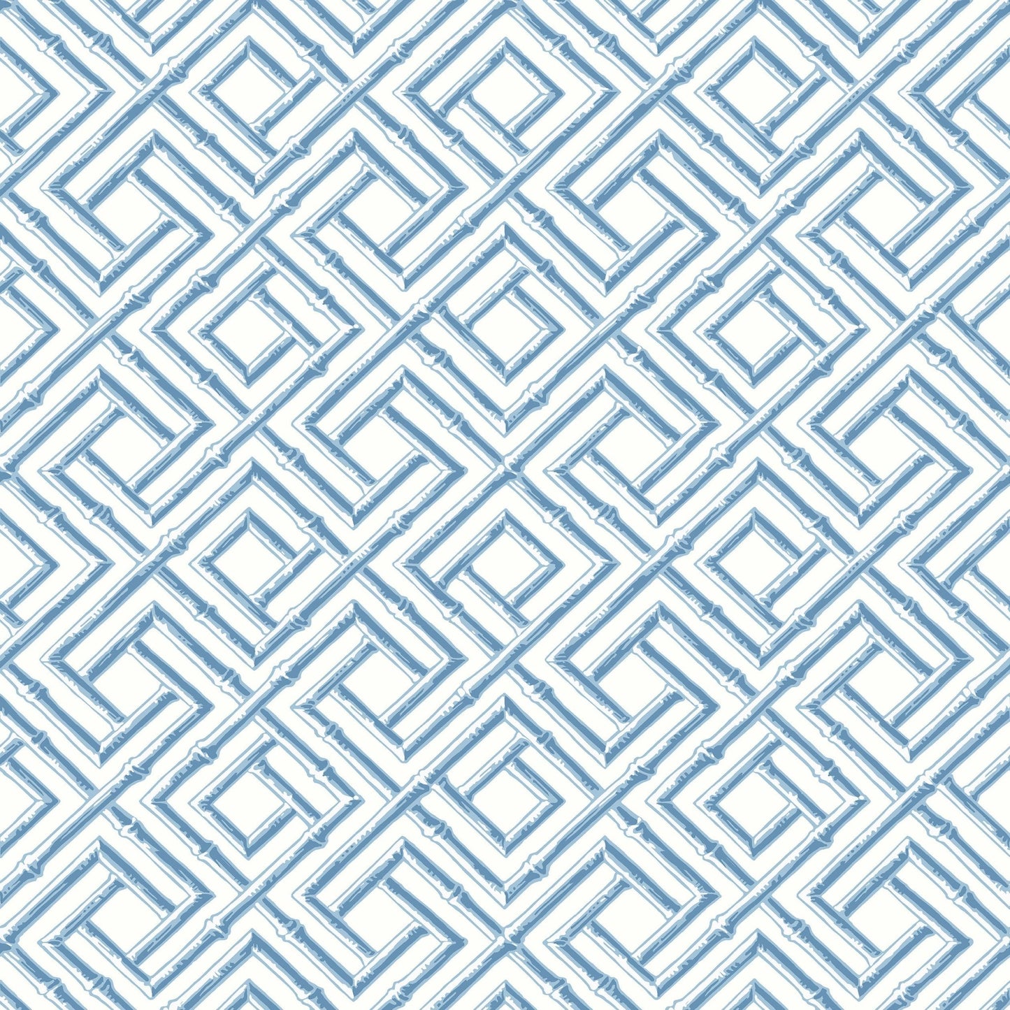 French Lattice Wallpaper - Blue - Thibaut - T42048 - Premier Wallcovering