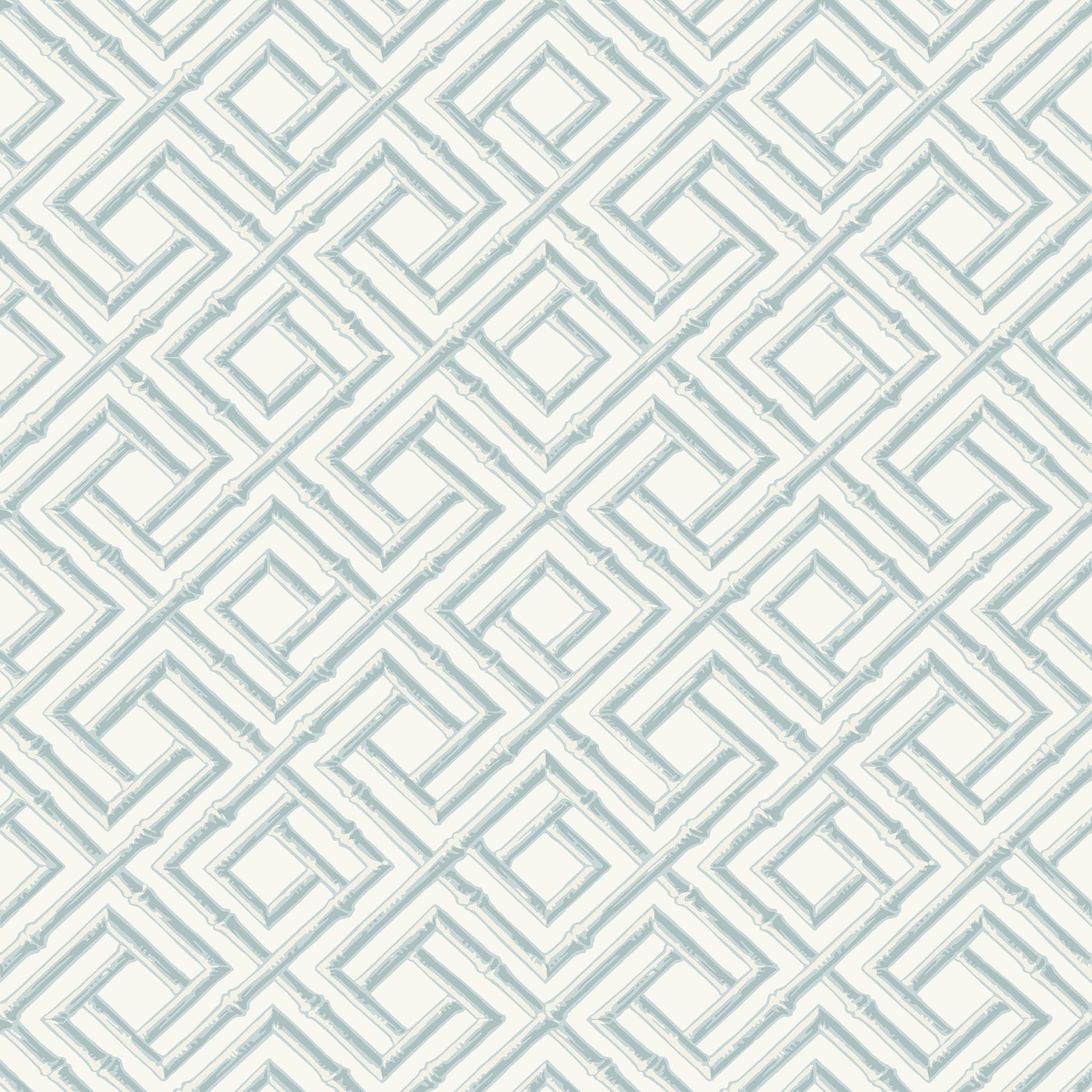 French Lattice Wallpaper - Spa Blue - Thibaut - T42050 - Premier Wallcovering