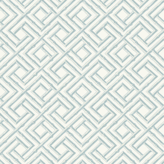 French Lattice Wallpaper - Spa Blue - Thibaut - T42050 - Premier Wallcovering