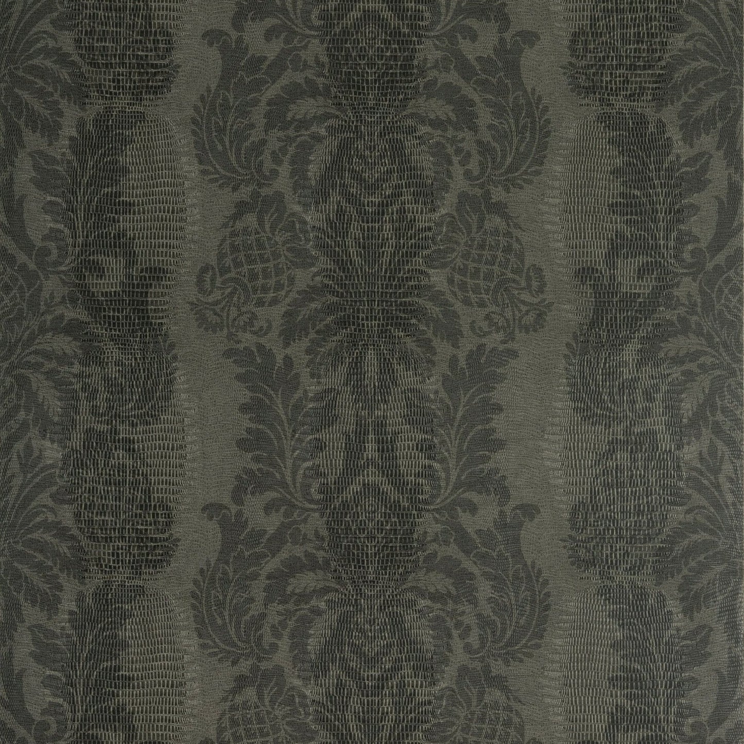 French Quarter Damask Wallpaper - Charcoal - Thibaut - T89114 - Premier Wallcovering