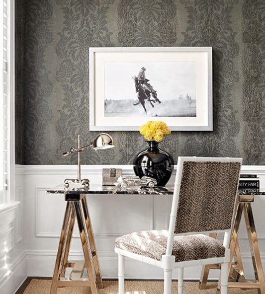French Quarter Damask Wallpaper - Camel - Thibaut - T89110 - Premier Wallcovering