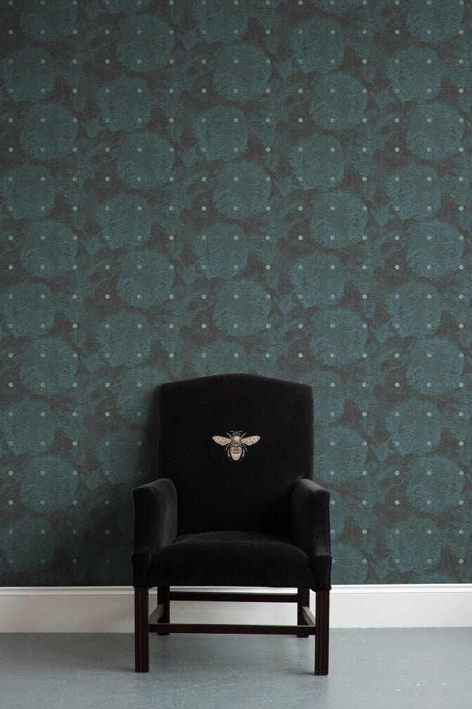 Fresco Wallpaper - Petrol - Timorous Beasties - RBY/FRES/TXMT/04 - Premier Wallcovering