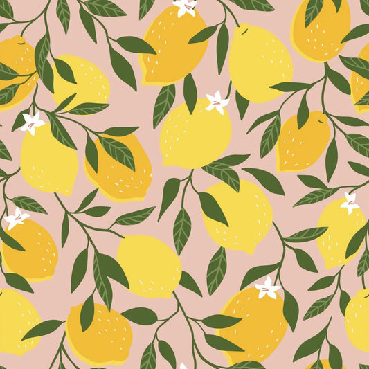 Freshly Squeezed Wallpaper - Lemon Yellow on Tuscan Orange - Lust Home - LH900544 - Premier Wallcovering