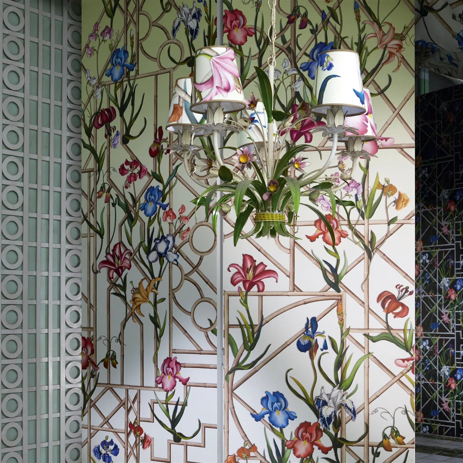 Fretwork Garden Fabric - Citron - Christian Lacroix - FCL7070/03 - Premier Wallcovering