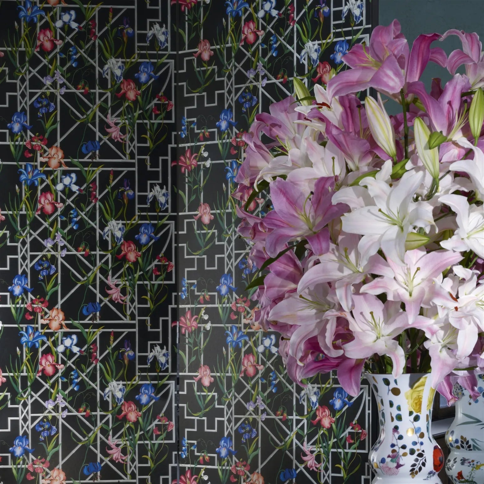 Fretwork Garden Fabric - Jais - Christian Lacroix - FCL7070/02 - Premier Wallcovering