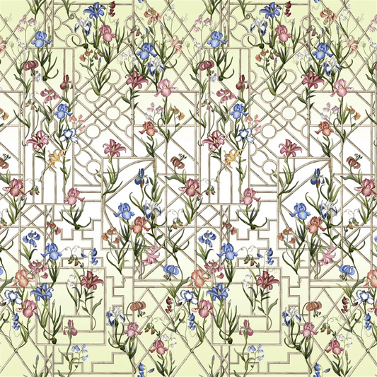 Fretwork Garden Panoramic Wallpaper - Citron - Christian Lacroix - PCL7053/01 - Premier Wallcovering
