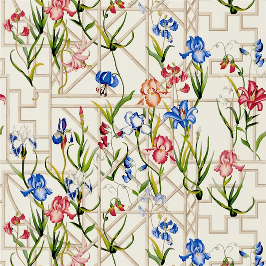 Fretwork Garden Wallpaper - Azur - Christian Lacroix - PCL7045/01 - Premier Wallcovering
