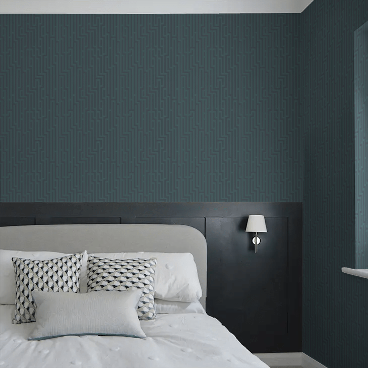 Fretwork Wallpaper - Indigo and Teal - GP & J Baker - BW45007/9 - Premier Wallcovering