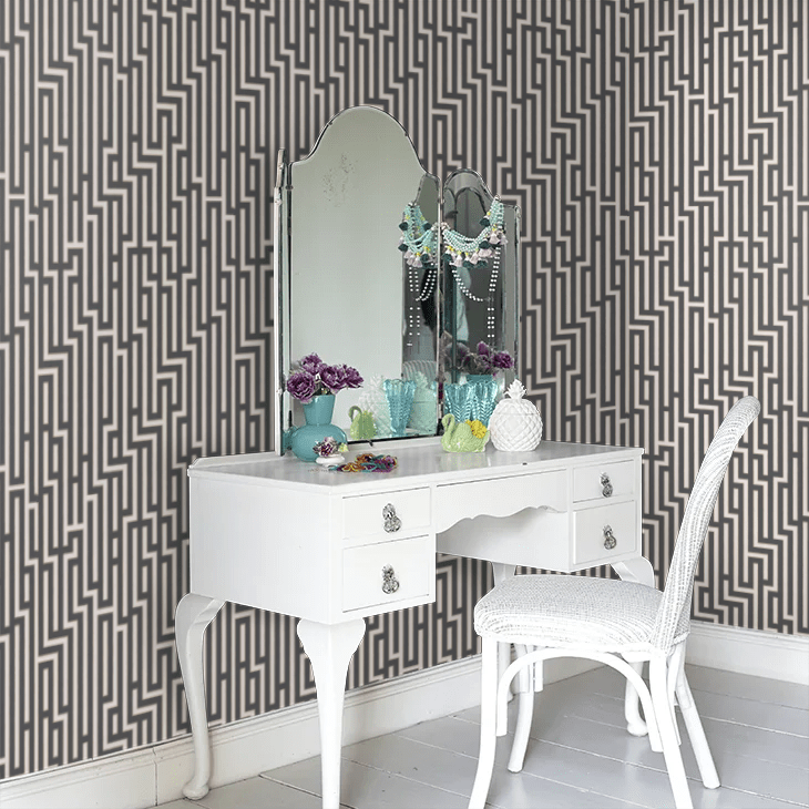 Fretwork Wallpaper - Charcoal - GP & J Baker - BW45007/6 - Premier Wallcovering