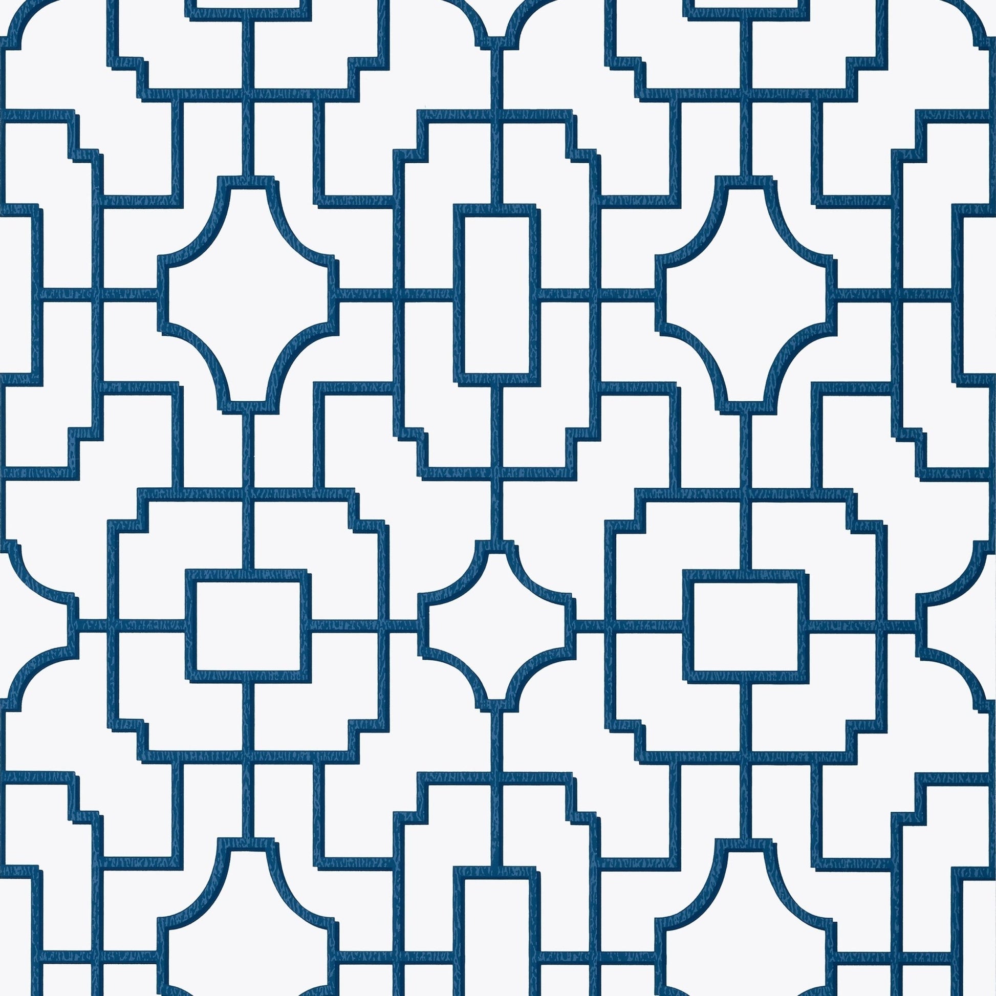 Fretwork Wallpaper - Navy - Thibaut - T20867 - Premier Wallcovering