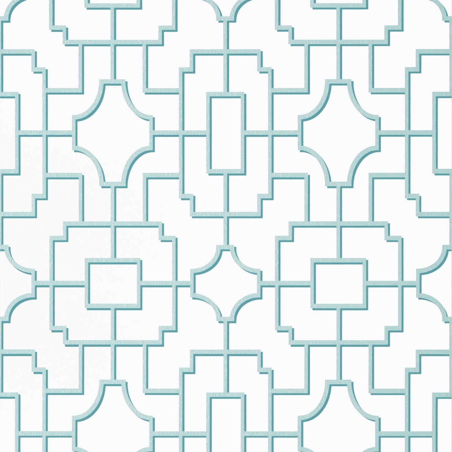Fretwork Wallpaper - Spa Blue - Thibaut - T20869 - Premier Wallcovering