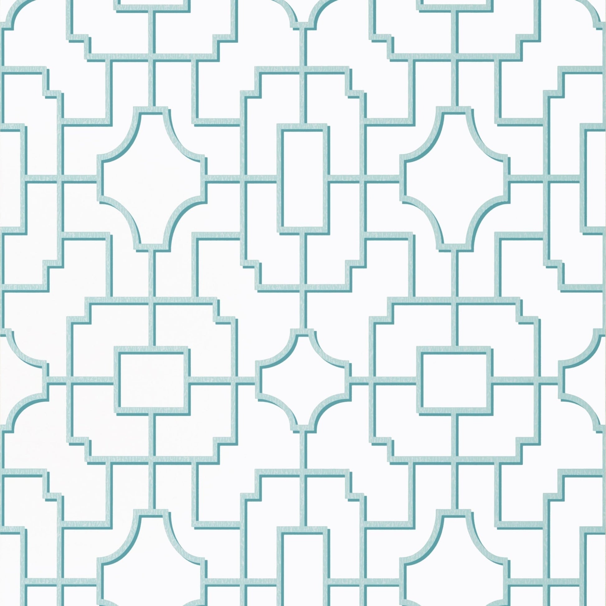 Fretwork Wallpaper - Spa Blue - Thibaut - T20869 - Premier Wallcovering