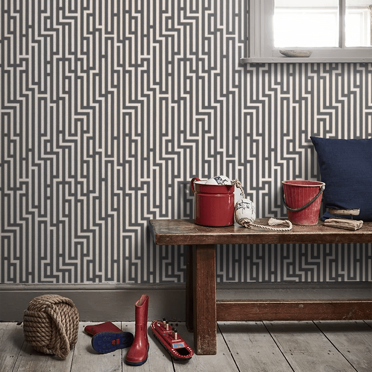 Fretwork Wallpaper - Charcoal - GP & J Baker - BW45007/6 - Premier Wallcovering