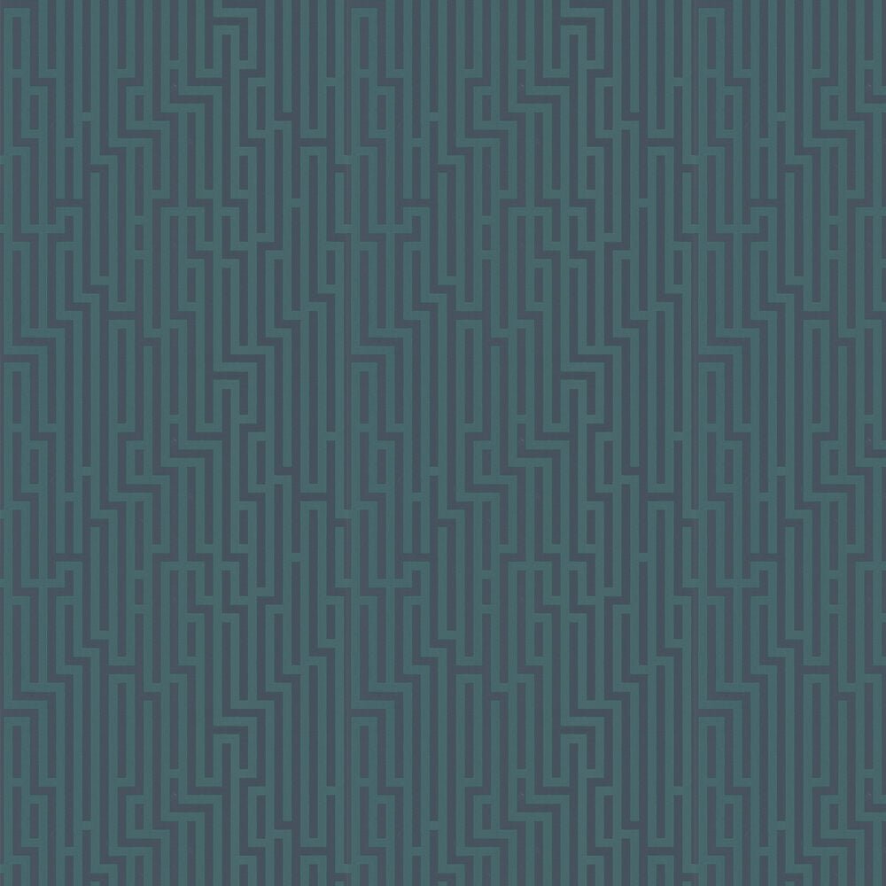 Fretwork Wallpaper - Indigo and Teal - GP & J Baker - BW45007/9 - Premier Wallcovering