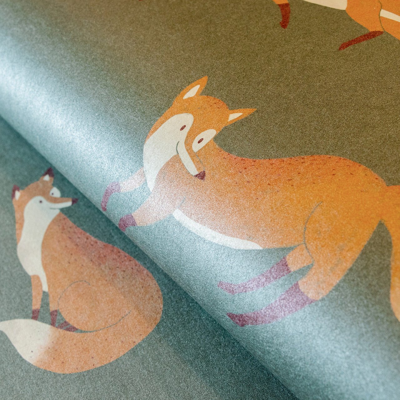 Friendly Foxes Great Kids Wallpaper - Dark Green - Hohenberger - 26841 - Premier Wallcovering