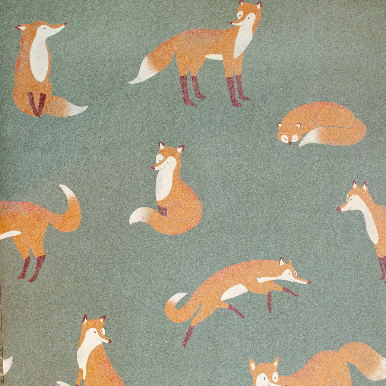 Friendly Foxes Great Kids Wallpaper - Dark Green - Hohenberger - 26841 - Premier Wallcovering