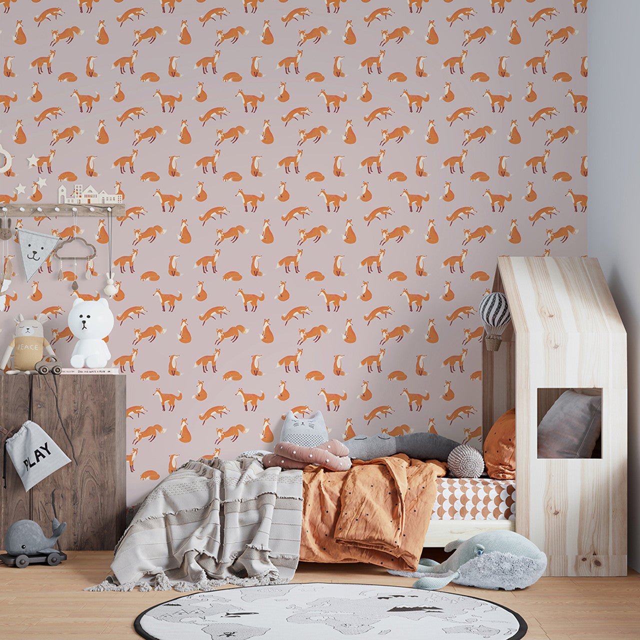Friendly Foxes Great Kids Wallpaper - Rose - Hohenberger - 26840 - Premier Wallcovering