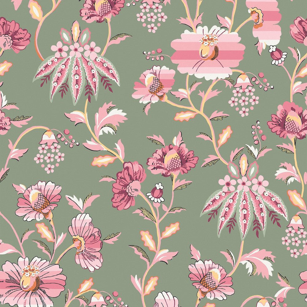 Friendship Garden Wallpaper - Sage - 125524 - Cath Kidston - Premier Wallcovering