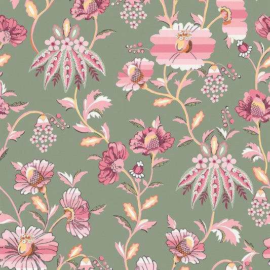 Friendship Garden Wallpaper - Sage - 125524 - Cath Kidston - Premier Wallcovering