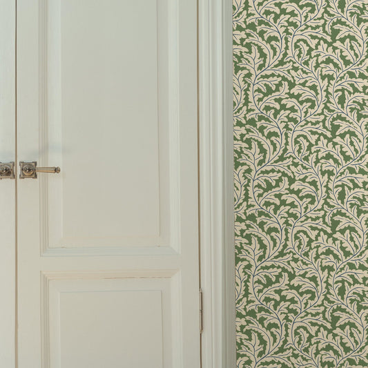 Frond Ogee Wallpaper - Brookes Green and Edge Sand - Josephine Munsey - JMW-102501 - Premier Wallcovering