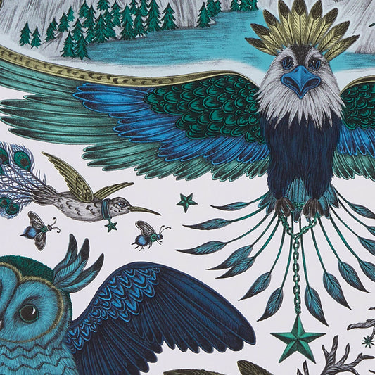 Frontier Wallpaper - Blue - Clarke & Clarke - Emma J Shipley - W0116/01 - Premier Wallcovering