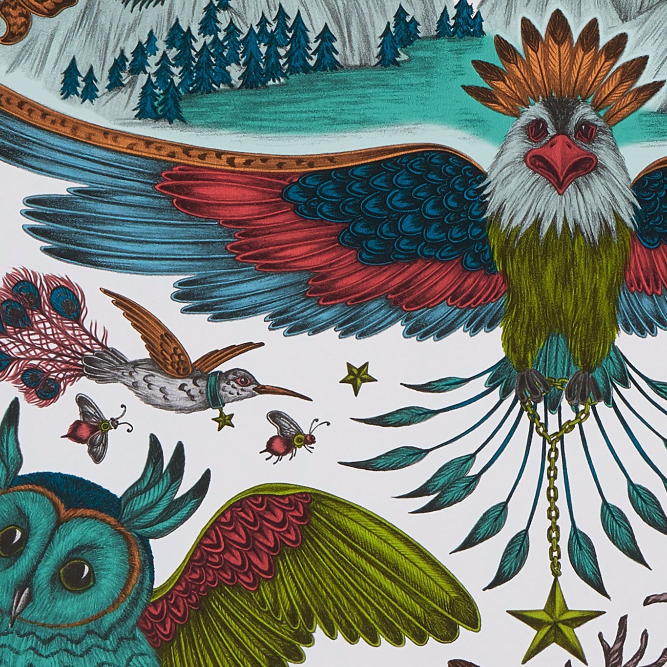 Frontier Wallpaper - Green - Clarke & Clarke - Emma J Shipley - W0116/03 - Premier Wallcovering