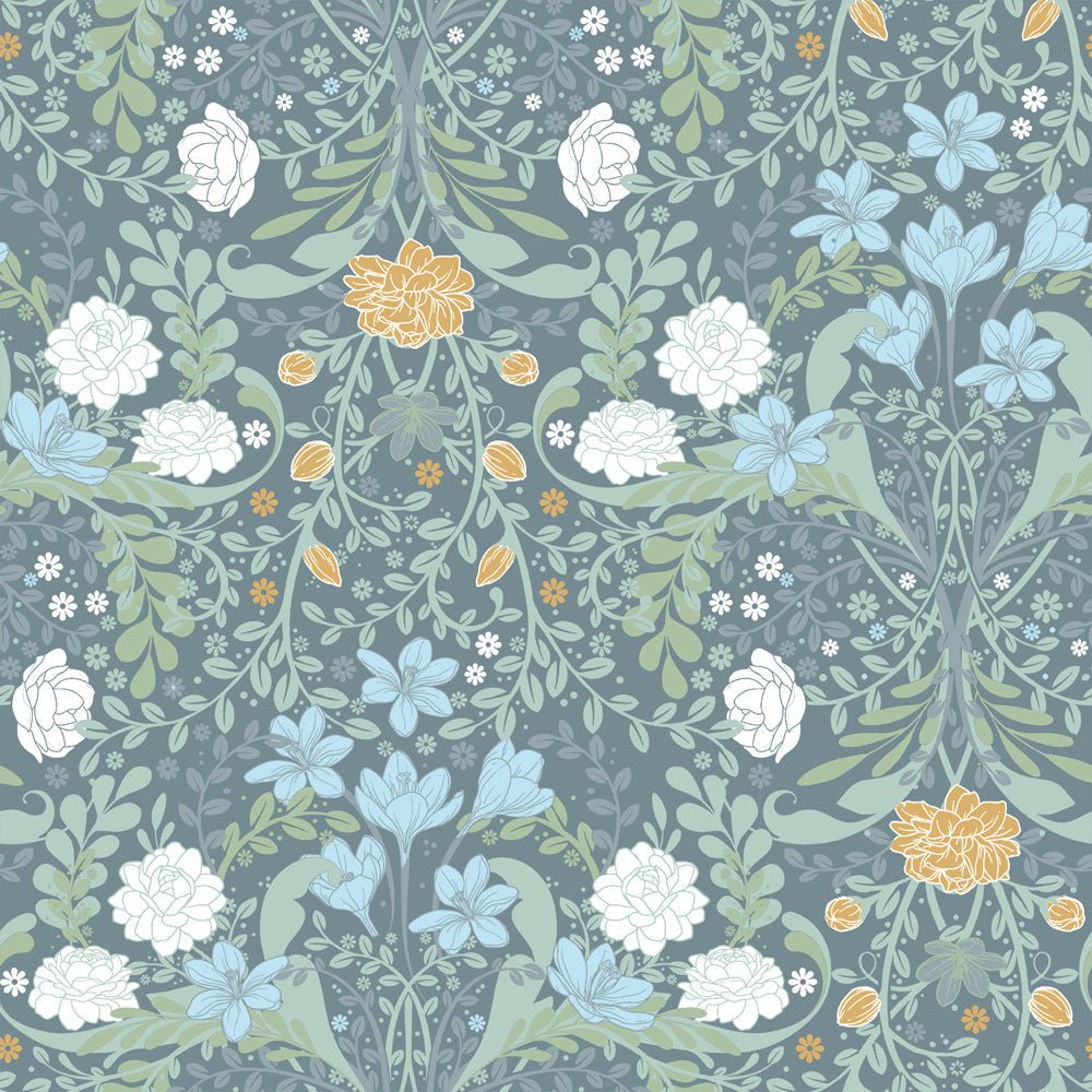 Froso Wallpaper - Gray/Blue - Midbec - 24106 - Premier Wallcovering