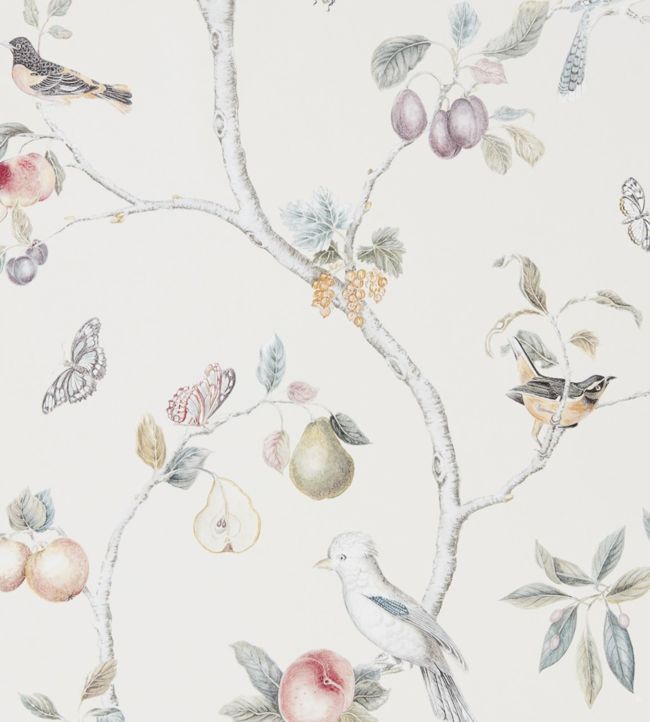 Fruit Aviary Wallpaper - Cream/Multi - DART216314 - Sanderson - Premier Wallcovering