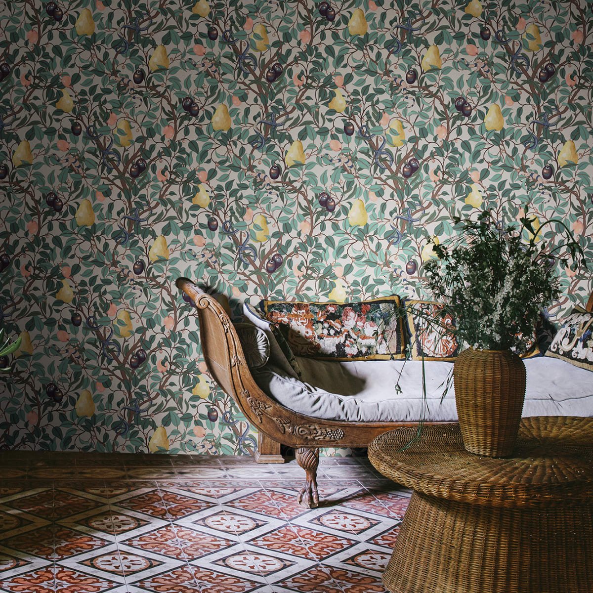 Fruit Garden Wallpaper - Colorful - Rebel Walls - R19275 - Premier Wallcovering