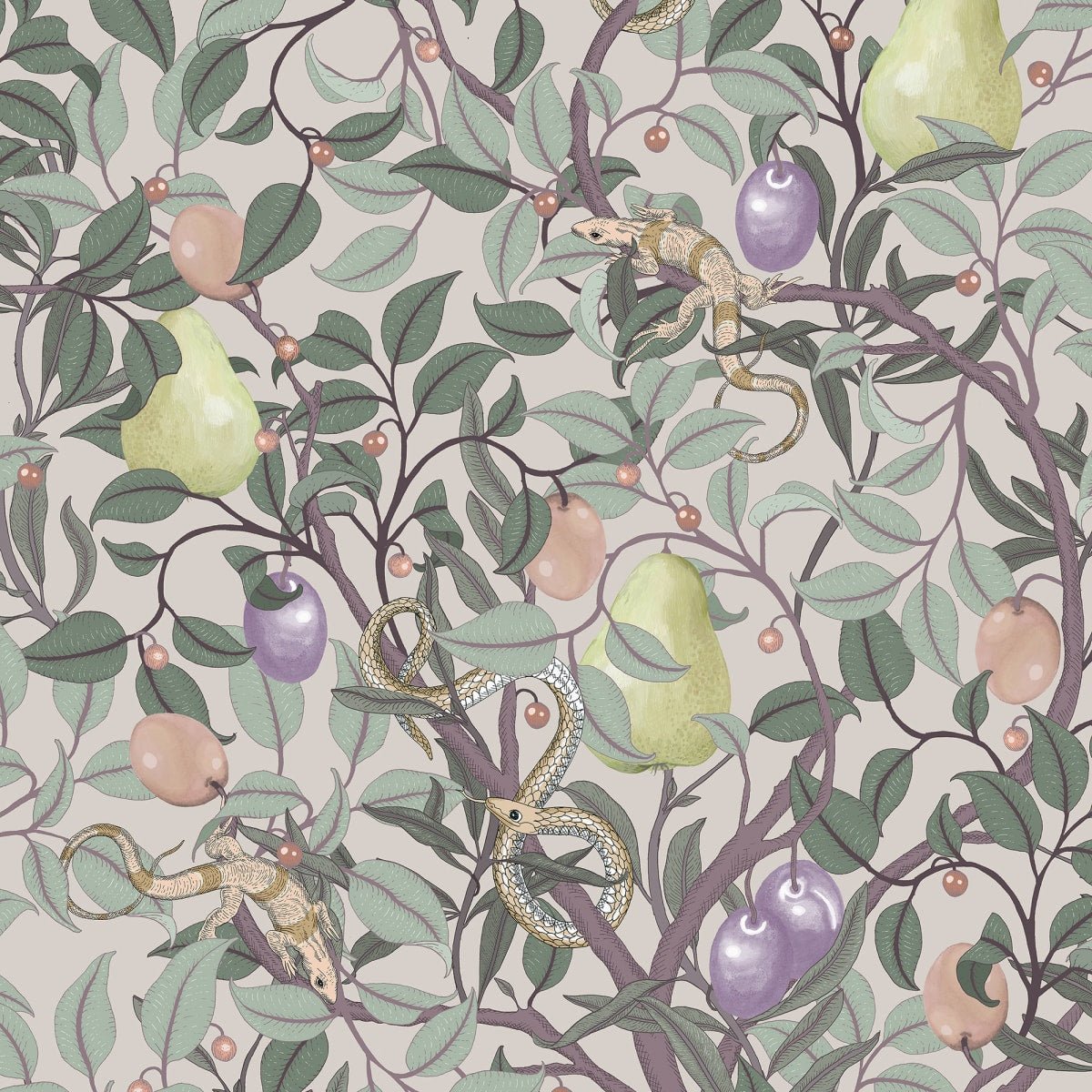 Fruit Garden Wallpaper - Pastel - Rebel Walls - R19274 - Premier Wallcovering