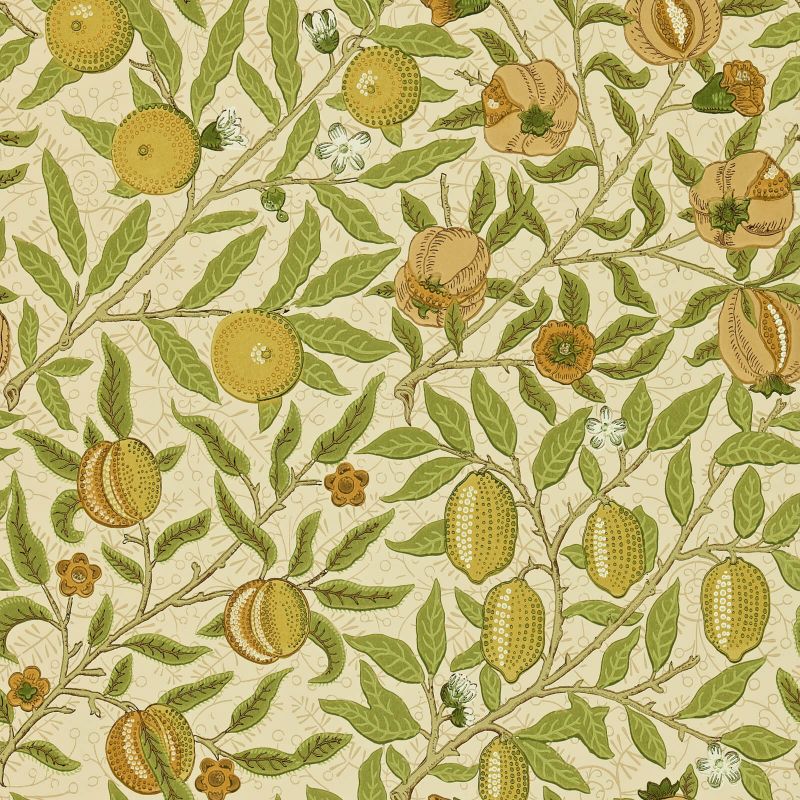 Fruit Wallpaper - Lime/Green/Tan - Morris & Co - 210427 - Premier Wallcovering