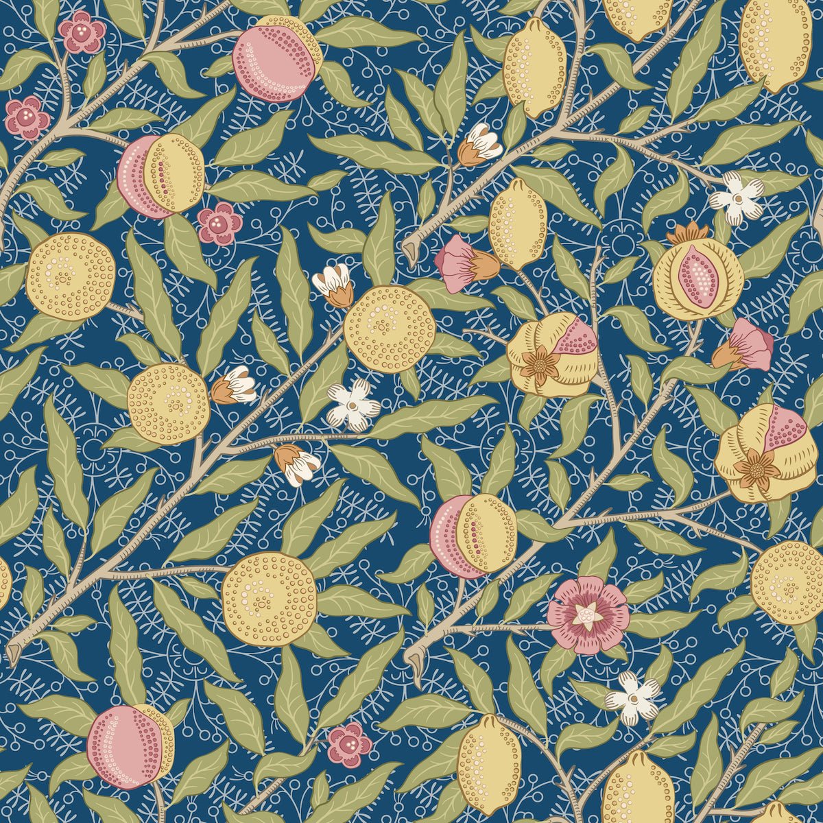 Morris Collections - 1008 - Fruit Wallpaper - Special Royal Blue - Premier Wallcovering