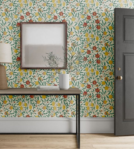 Fruit Wallpaper - Green Indigo/Madder - 217085 - Morris & Co - Premier Wallcovering