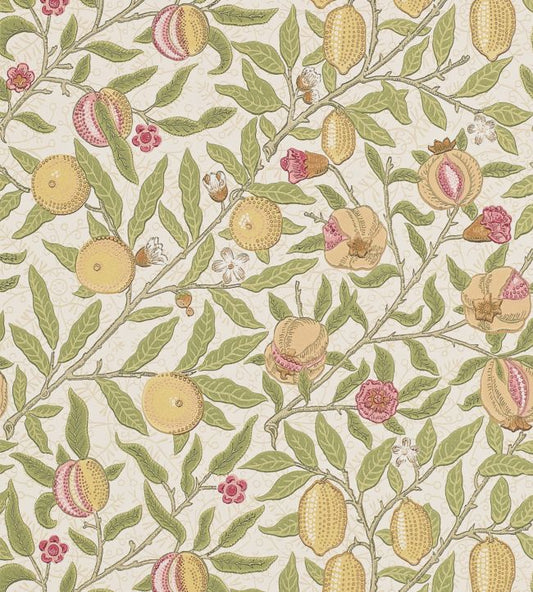 Fruit Wallpaper - Limestone/Artichoke - 210395 - Morris & Co - Premier Wallcovering