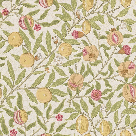 Fruit Wallpaper - Limestone/Artichoke - Morris & Co - 216459 - Premier Wallcovering