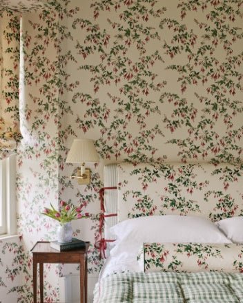 Fuchsia Wallpaper - Grey/Green - Colefax & Fowler - W7018 - 02 - Premier Wallcovering