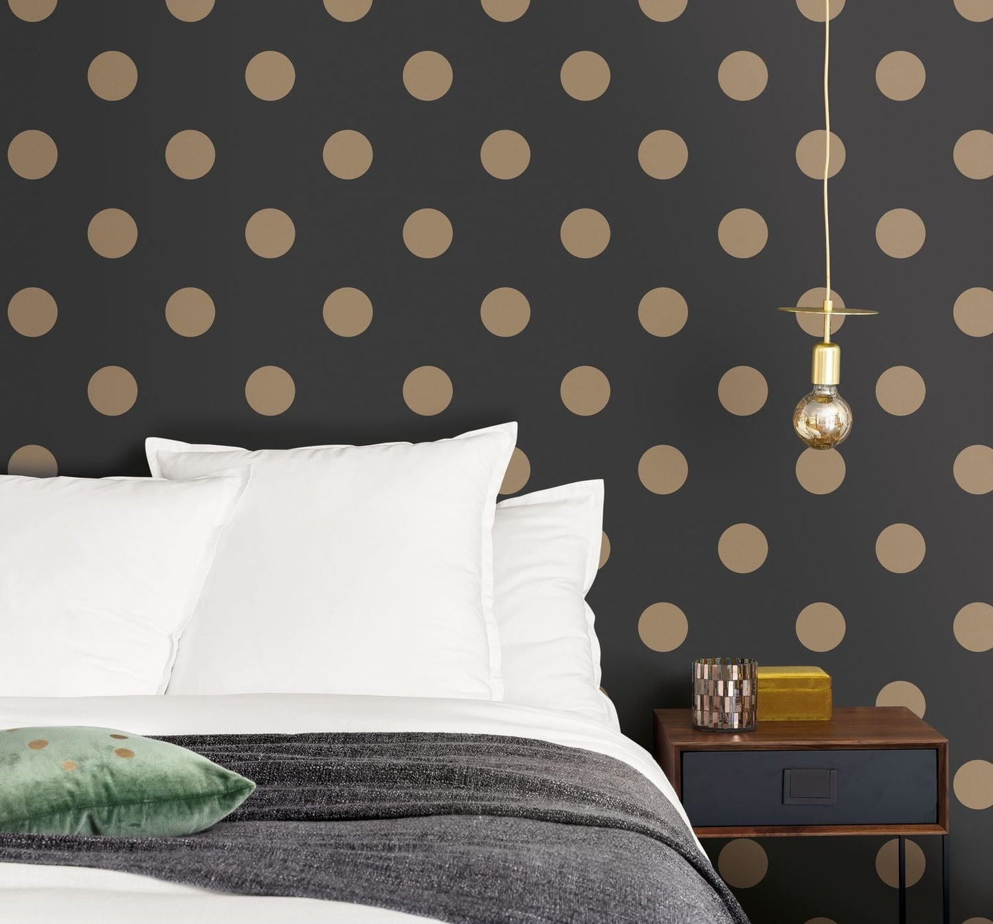 Fullmoons Wallpaper - Noir - Caselio - 101212092 - Premier Wallcovering