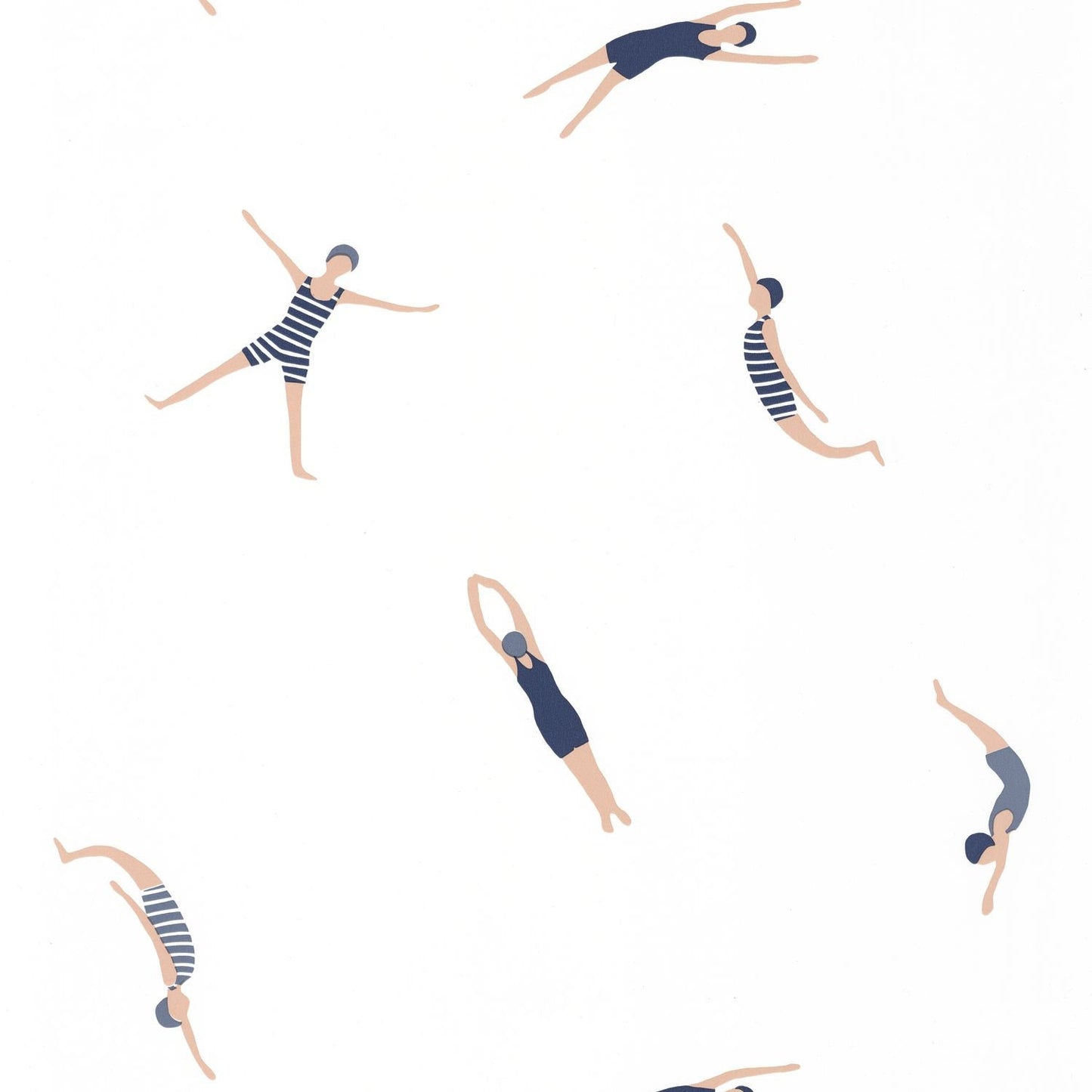 Funny Swim Wallpaper - Midnight Blue - Caselio - 102696234 - Premier Wallcovering