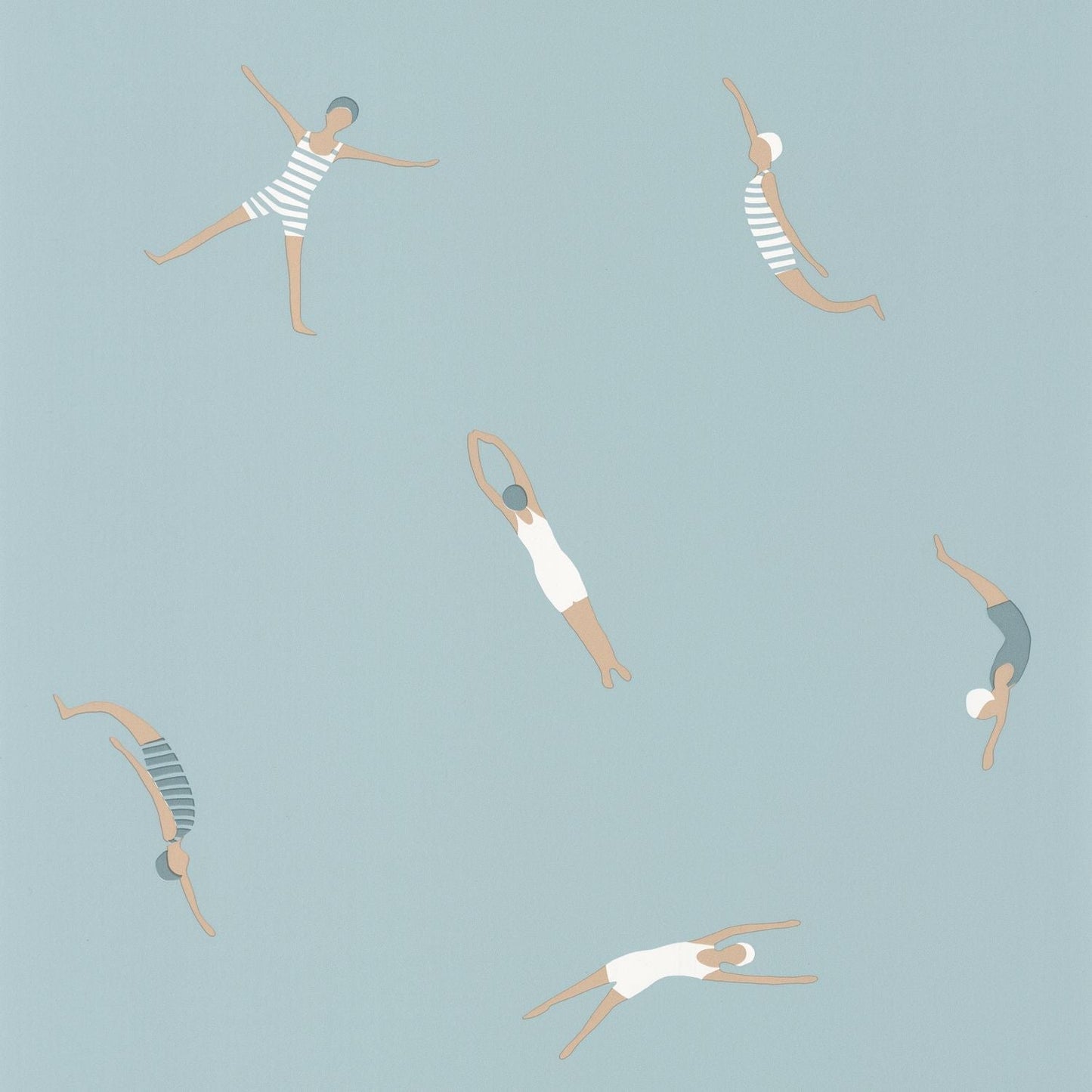 Funny Swim Wallpaper - Smoke Blue - Caselio - 102696049 - Premier Wallcovering