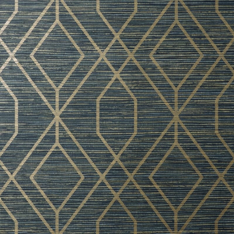 Fusion Trellis Metallic Wallpaper - Navy - Crown - M1774 - Premier Wallcovering
